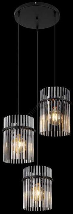Lampă suspendată  Globo 3x60 W negru-fumuriu