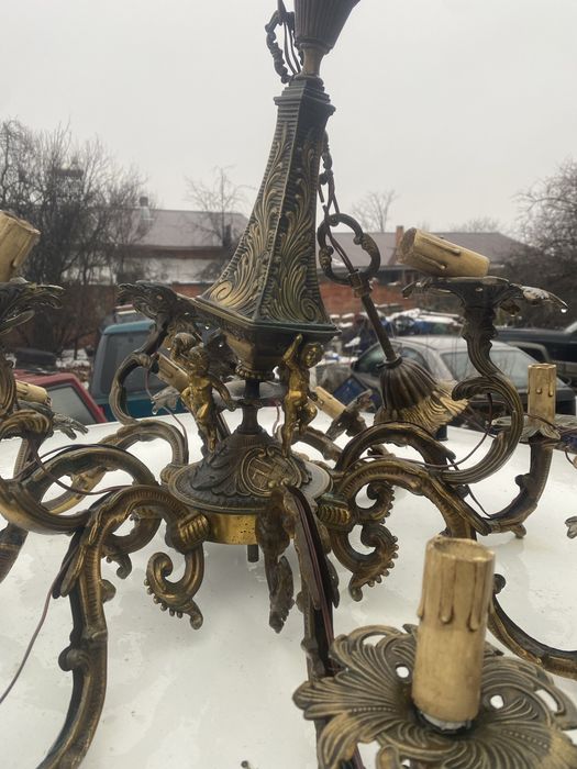 candelabru bronz interbelic