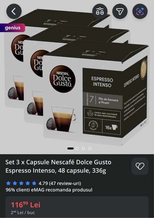 Capsule Nescafé Dolce Gusto Espresso Intenso, 30 capsule, 210g