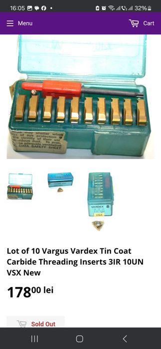 Pastile Carbura Widia TiN si portcutite pt filete int. și exterioare