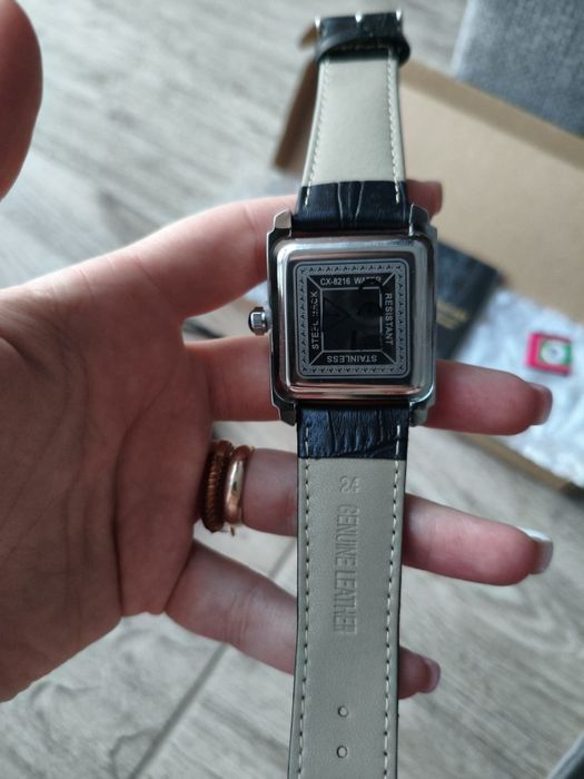 Ceas unisex bărbătesc OIDEA – pătrat – curea din piele naturală – nou