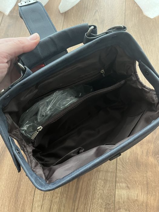 Doctor’s bag синя алкантара/ велур