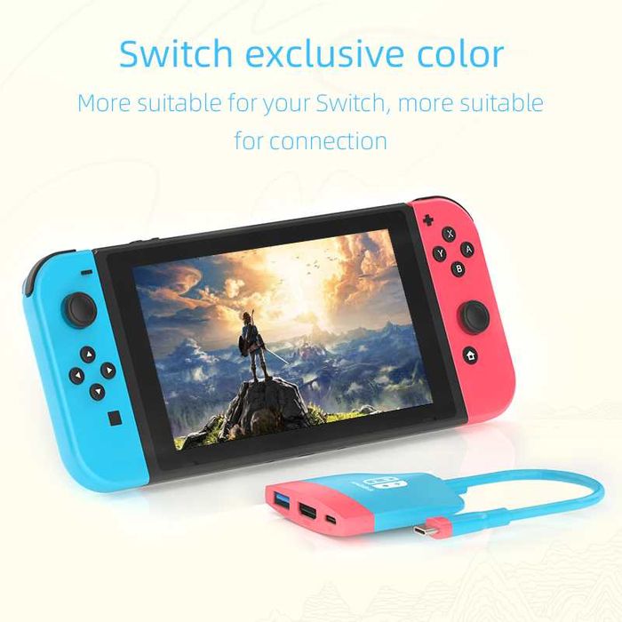 3in1 adaptor USB-C la HDMI + USB 3.0 + USB-C consola Nintendo Switch