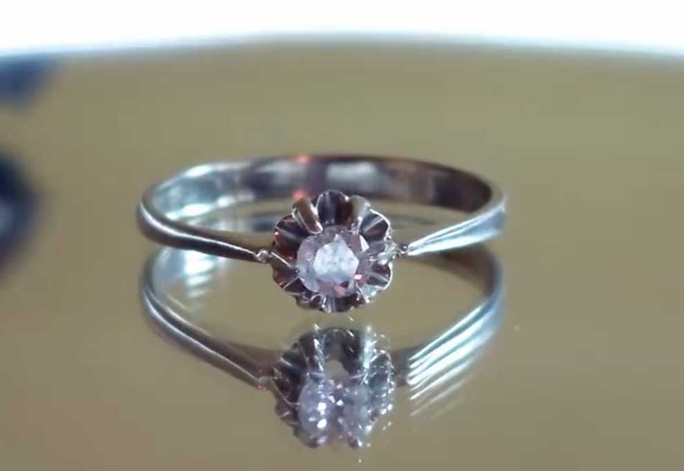 Inel aur alb 18K, diamant 0.30 ct – mărime 51, 2,39 g