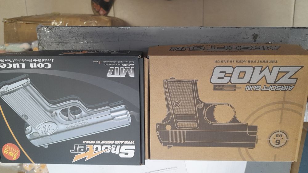 Детски метален пистолет с топчета и пушки