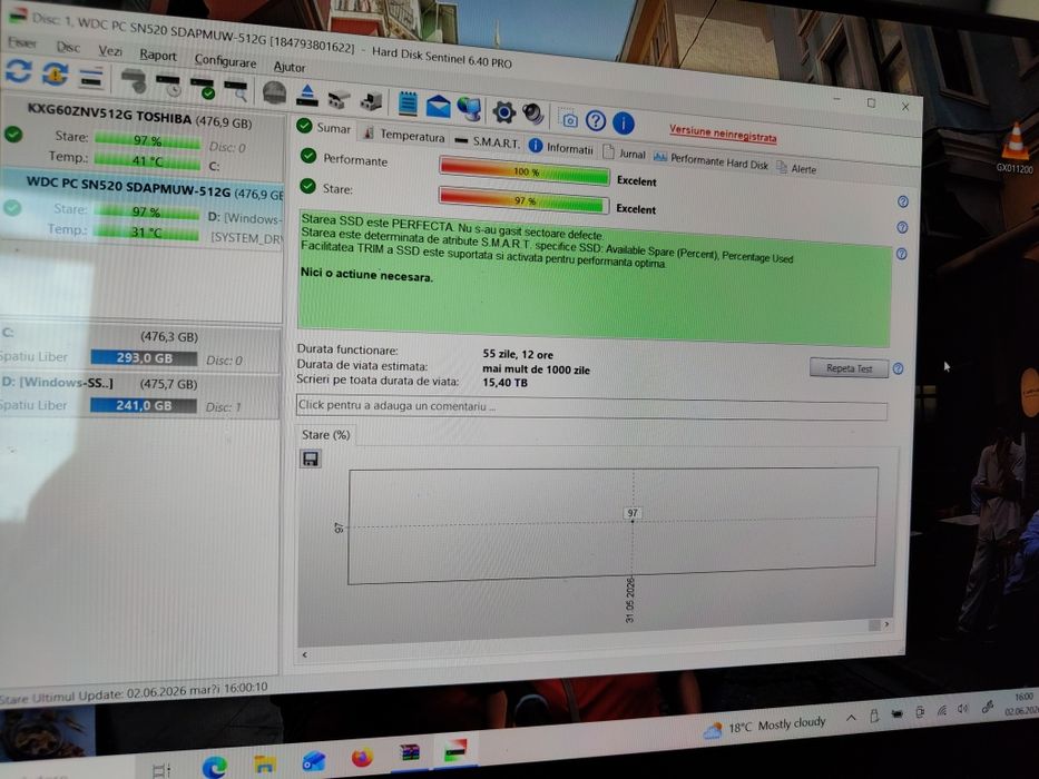 SSD Western Digital PC SN520 NVMe, capacitate 512 GB