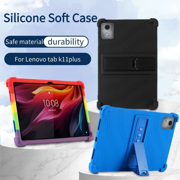 Lenovo Tab K11+ 11.45" 2024 / Удароустойчив силиконов кейс със стойка