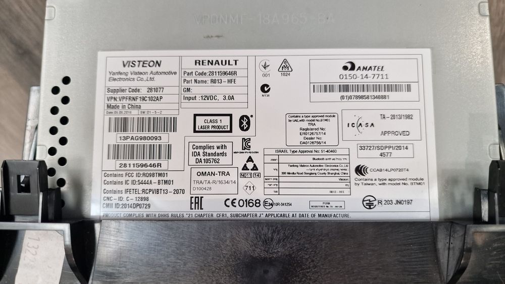 Media Player Renault Kadjar Original, CD, Radio, Bluetooth, Telefon