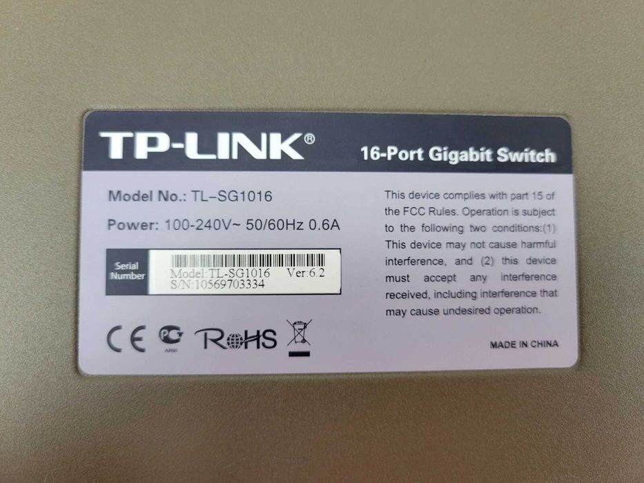TP-Link TL-SG1016 – Switch Gigabit 16 porturi – Rack / Server / Birou