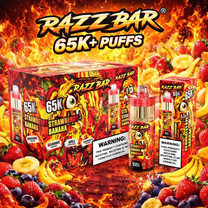 Vape razz bar 65.000 cu lichid model nou