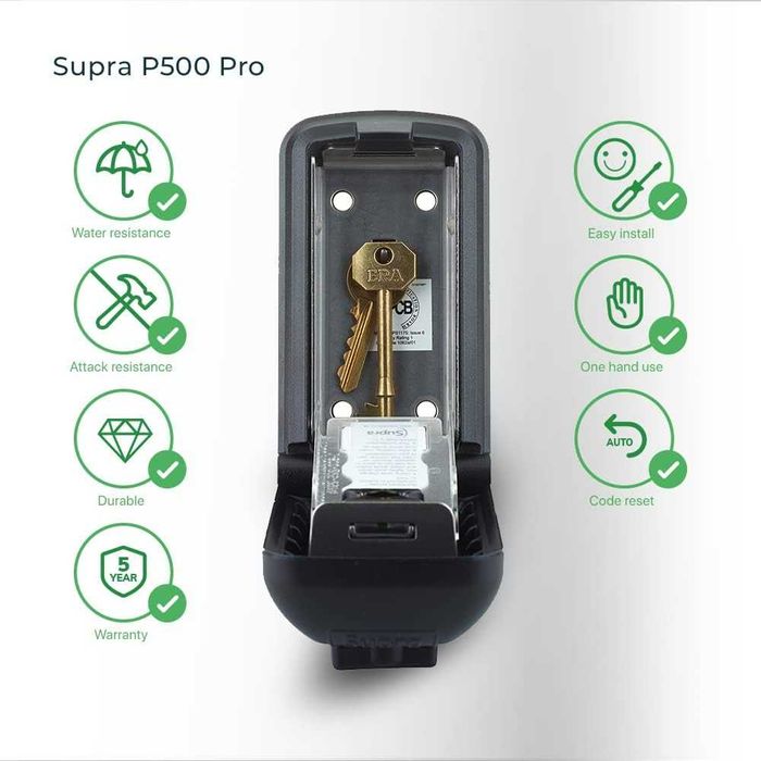 Seif cutie chei SUPRA P500 Pro Key Safe pentru exterior Airbnb