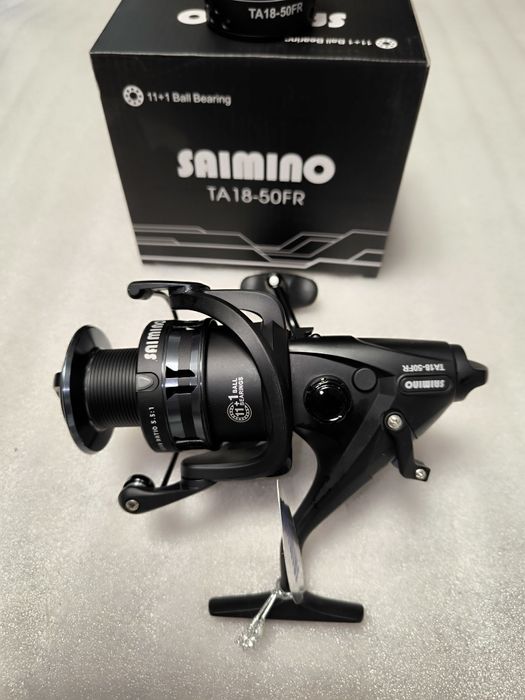 SET 2 Mulinete Crap SAIMINO TA18-50FR cu baitrunner 12 Rulmenti