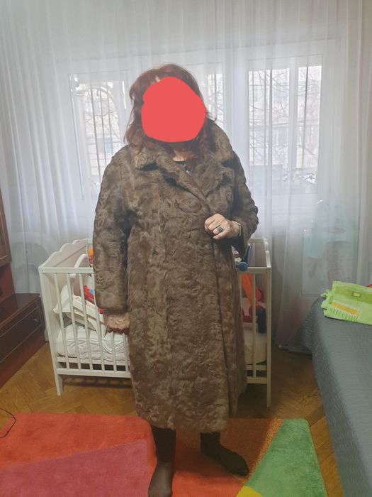 Haina de dama, din blana de vizon, maro deschis