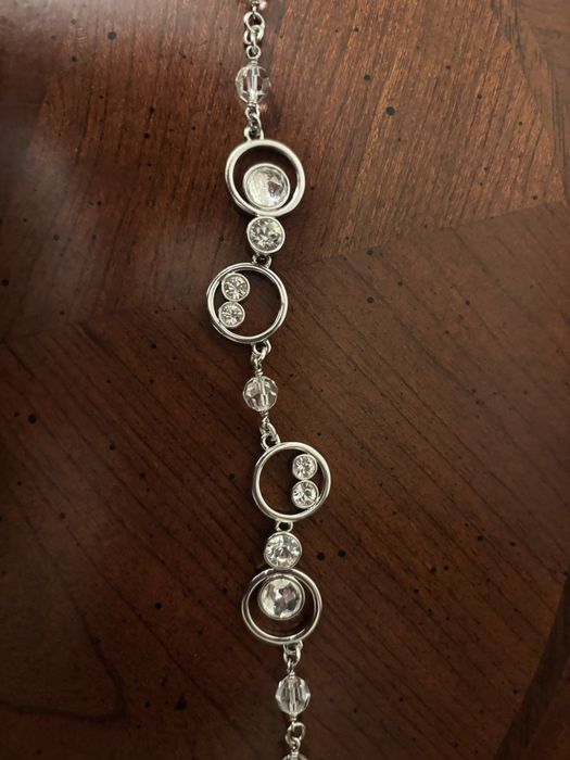 Bratara reglabila Swarovski din argint rodiat si cristale