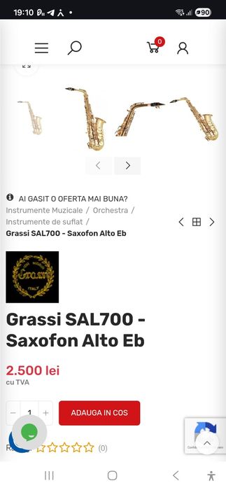 Saxofon alto necantat Ida Maria Grassi Italia