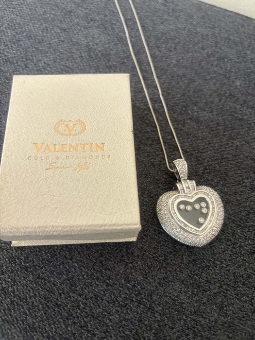 Златно сърце 18К с 220бр диаманти