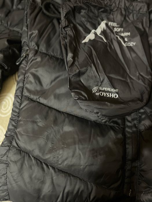 Ново яке гъши пух Oysho Ойшо Zara с качулка черно guess michael kors