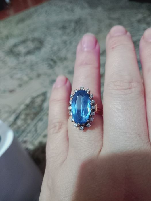 Продам перстень с аквамарином 8 грамм
