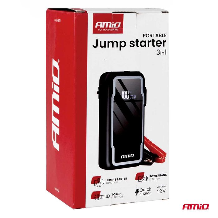 Устройство за бързо стартиране/booster/jump starter AMIO 3 in1-12V/1600A