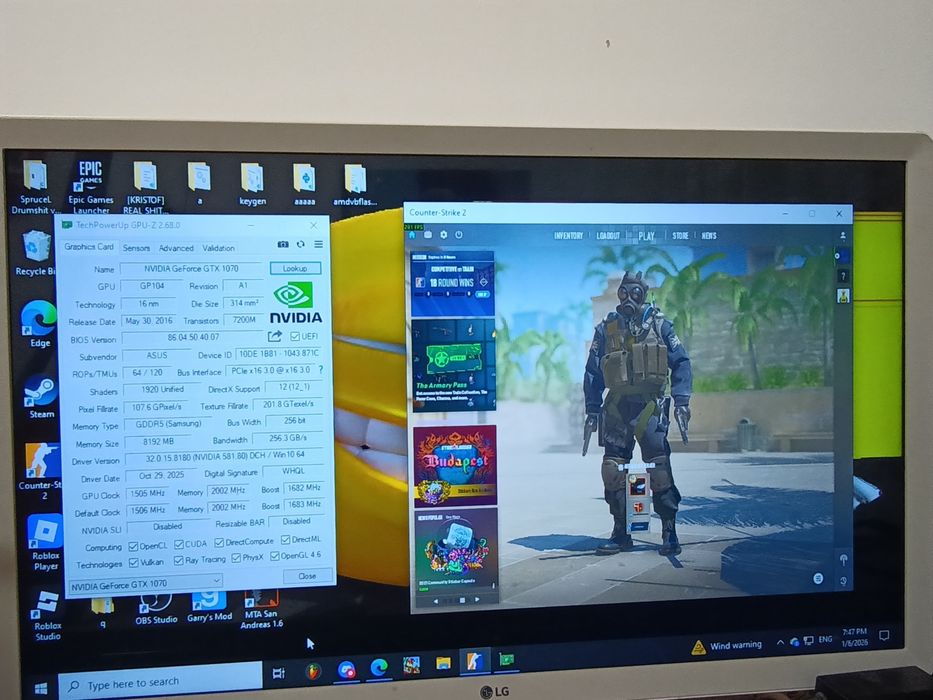 Asus GTX 1070 8GB Turbo