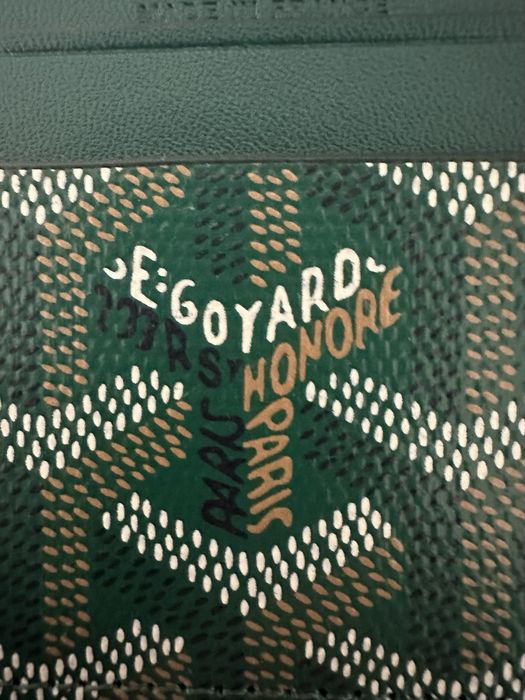 Card Holder Goyard verde din piele