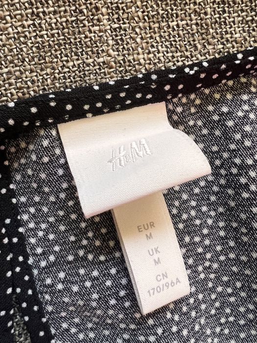 Rochie H&M neagră buline, M, maneca lunga, subtire