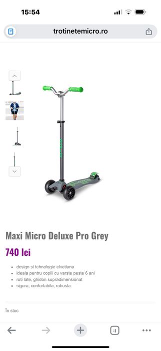 Trotinetă Micro Maxi Deluxe Pro – originală, design elvețian.
