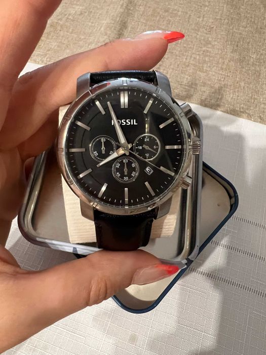 Fossil BQ1279 Chronograph – чисто нов, с кутия, кожена каишка