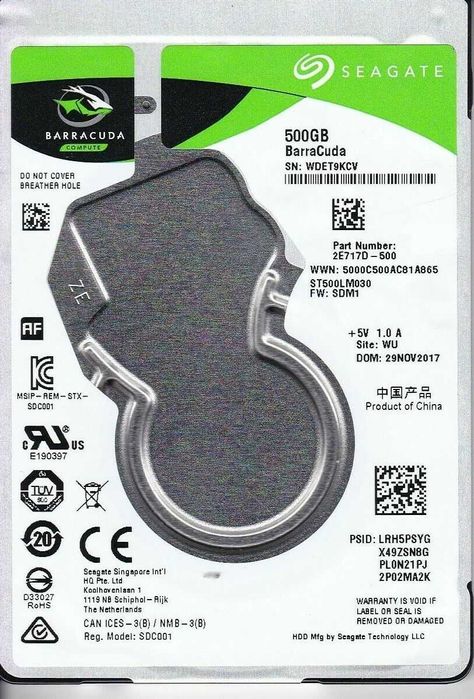 HDD 500GB Laptop Seagate 5400rpm SATA III 128MB Hard disk sigilat Nou