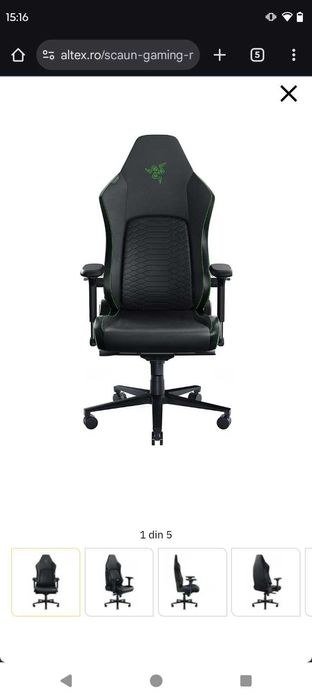 Scaun Gaming RAZER Iskur V2 Green/Black