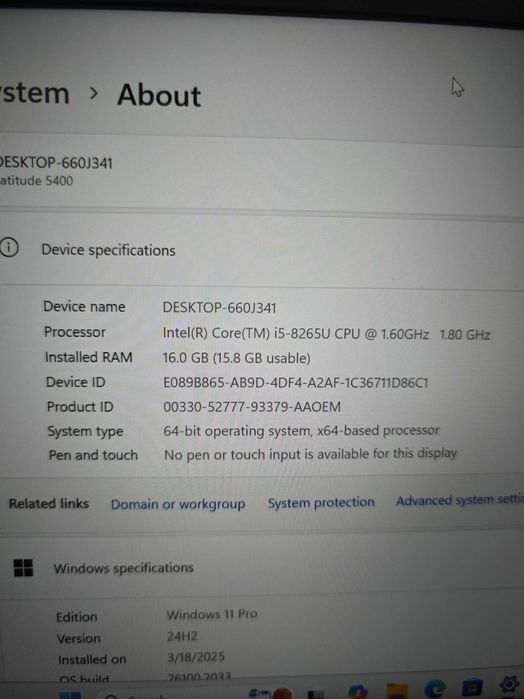 Dell Latitude 5400 ссд 256 8гб рам