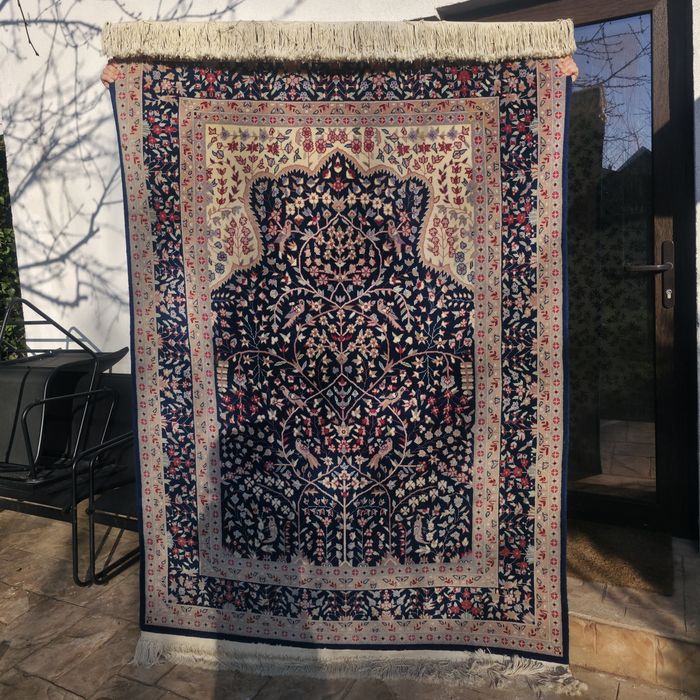 Covor persan stil Kirman țesut manual 197x140 cm – Lână pe bumbac