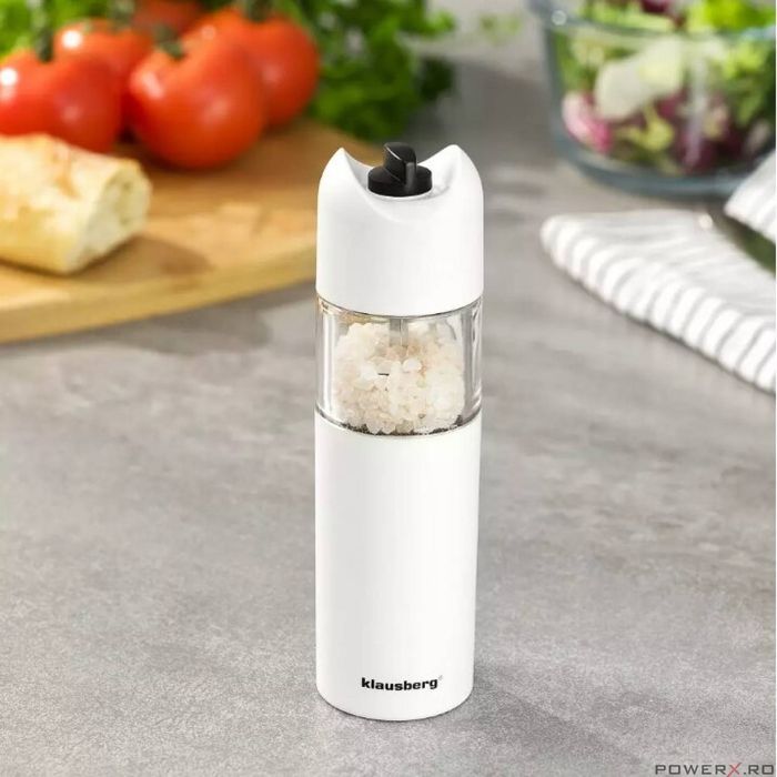 Rasnita electrica pentru sare si piper, alba, Kinghoff
