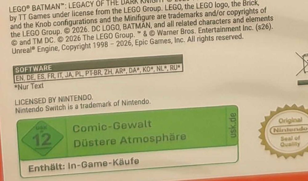 LEGO Batman - Legacy of the Dark Knight Switch 2
