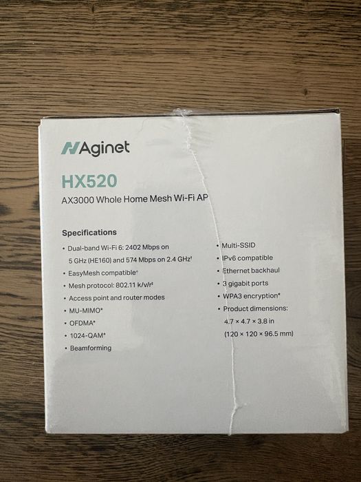 TP-Link Aginet HX520 – AX3000 Mesh Wi-Fi AP | НОВ, неразпечатван