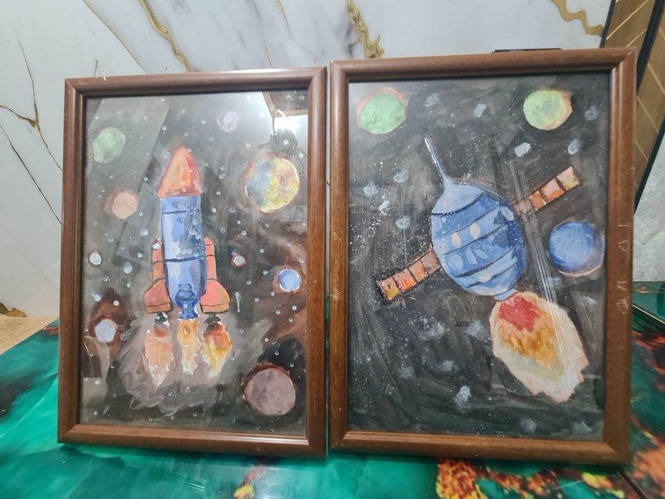 Продам набор из 12 милых детских рисунков (акварель/гуашь), формат А4.