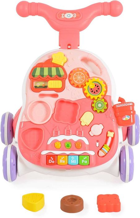 Играчка за прохождане - Проходилка 2 в 1 Moni Toys - Basket, Pink