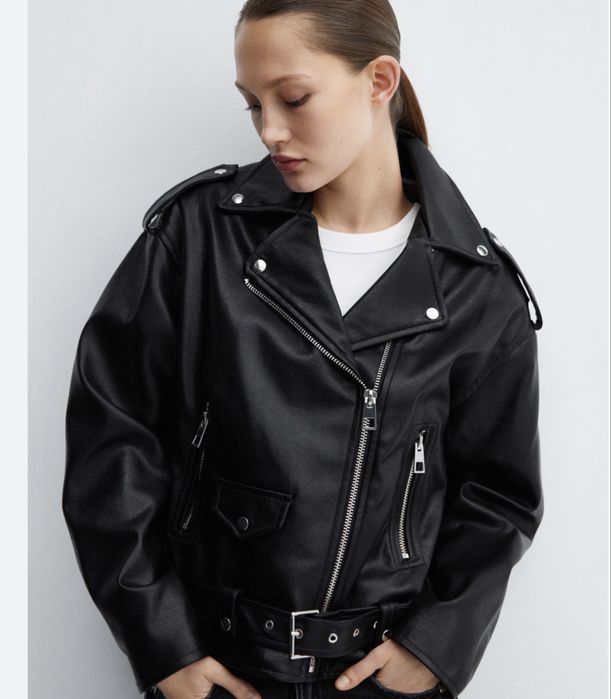 Дамско кожено яке MANGO