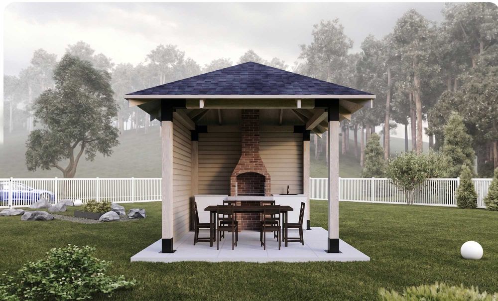 Foișor 3x3m - model Bucovina - Modular - livrare kit gata de asamblare