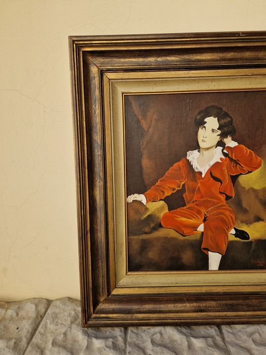 Страхотна английска холандска авторска картина масло върху платно