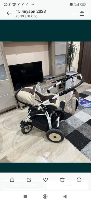 Количка 3 в 1, много запазена