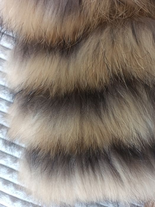 Палто естествен косъм - червена лисица S