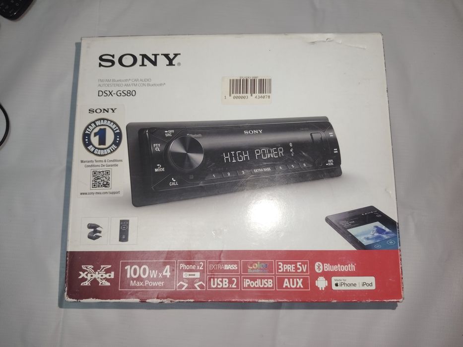 Автомагнитола Sony DSX-GS80 мощность: \(100\text{\ Вт} Bluetooth