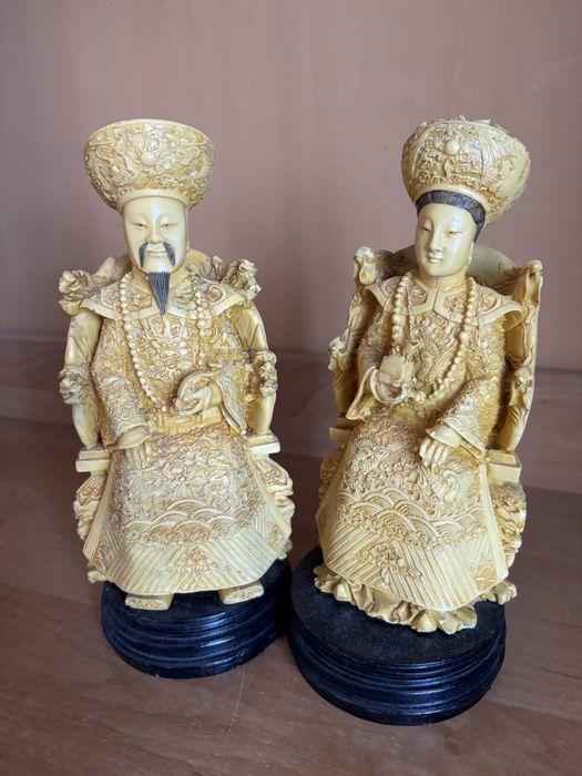 Pereche statuete imperiale chinezeşti - stil asiatic, detalii fine