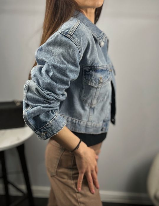 MANGO уникално дамско късо дънково яке