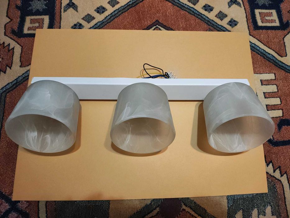 Aplică / Plafonieră Luminex 3 x E27, sticlă albă