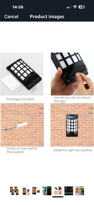 Lumina/baterie solara cu flacara - 4 bucati noi