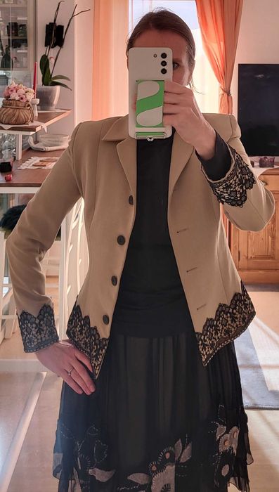 Sacou bej, office-elegant, marimea 38-S/M, Marca Mathilde