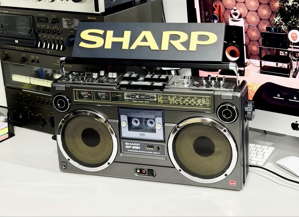 Sharp GF-9191HB – Boombox Vintage Rar, Stereo Dynamic Sound, APSS, 4 Difuzoare, FM/MW/SW/LW, Servisat mecanic - sunet calitativ si echilibrat