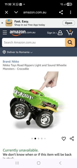 Masinuta monster truck crocodil